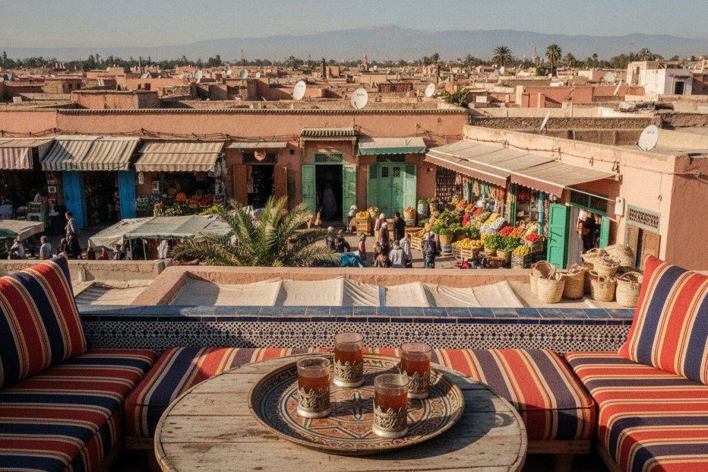 Rooftop mint tea · Marrakech
