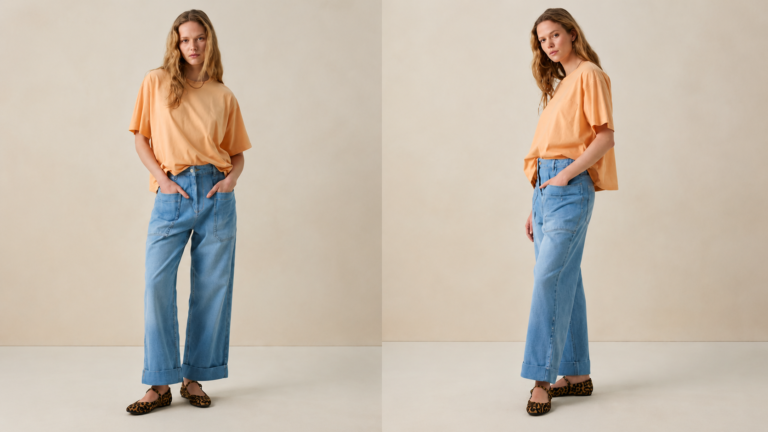 Lichtblauwe loose fit workwear jeans in de stijl van de Sissy-Boy Bindi jeans.